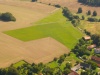 Letecký pohled - naše louka na seno, stodola a pastvina